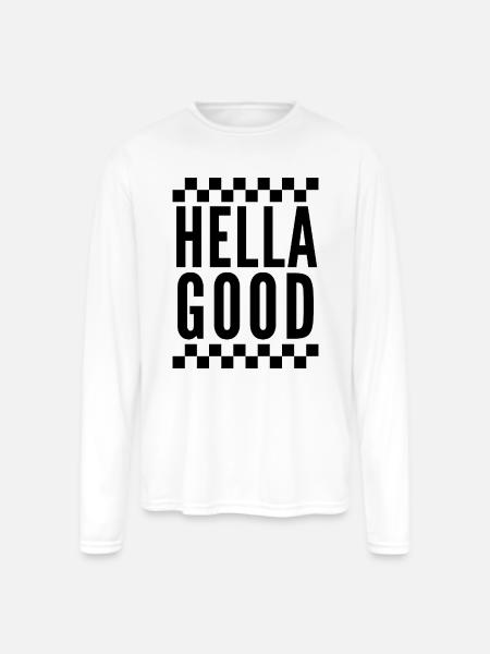 Hella Good Ska Checkerboard - Men's Moisture Wicking Performance Long Sleeve T-Shirt - white
