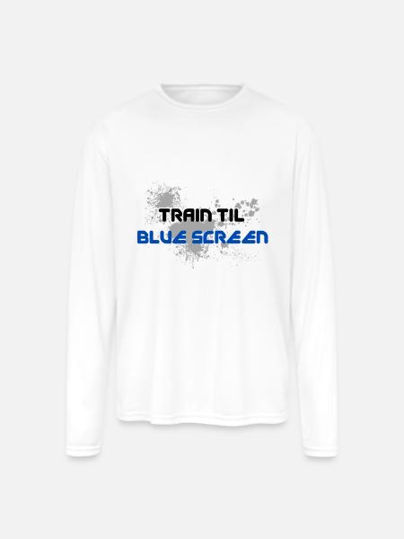 Blue Screen Glitch Splash - Men's Moisture Wicking Performance Long Sleeve T-Shirt - white