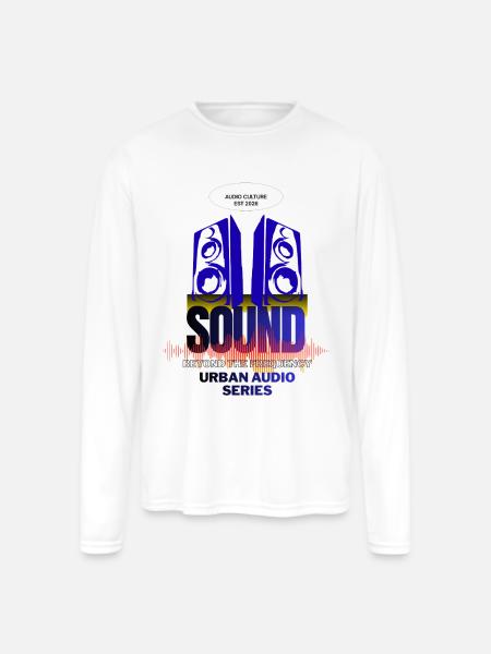 Urban Audio Speakers Emblem - Men's Moisture Wicking Performance Long Sleeve T-Shirt - white