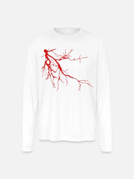 Thunderbolt - Men's Moisture Wicking Performance Long Sleeve T-Shirt - white