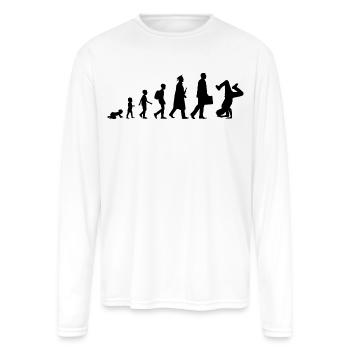 Evolution of Break Dancer - Men's Moisture Wicking Performance Long Sleeve T-Shirt - white - Front