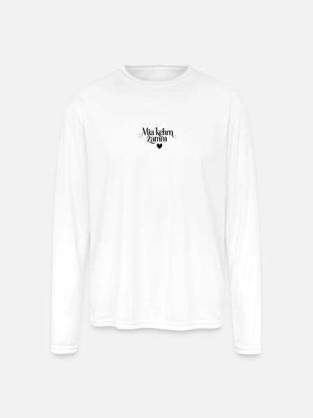Mia Kehm Zammm Script Heart - Men's Moisture Wicking Performance Long Sleeve T-Shirt - white