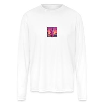 Pink pan - Men's Moisture Wicking Performance Long Sleeve T-Shirt - white - Front