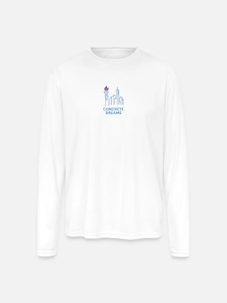 Concrete Dreams Torch Skyline - Men's Moisture Wicking Performance Long Sleeve T-Shirt - white