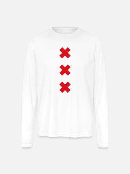 Amsterdam logo - Men's Moisture Wicking Performance Long Sleeve T-Shirt - white
