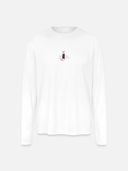 Neon Grid Microchip Icon - Men's Moisture Wicking Performance Long Sleeve T-Shirt - white