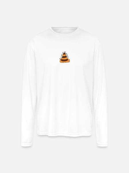 Work In Progress Cone - Men's Moisture Wicking Performance Long Sleeve T-Shirt - white