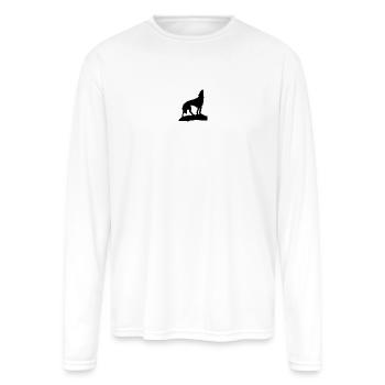 Howling Wolf. - Men's Moisture Wicking Performance Long Sleeve T-Shirt - white - Front