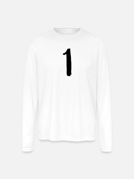 1 - Men's Moisture Wicking Performance Long Sleeve T-Shirt - white