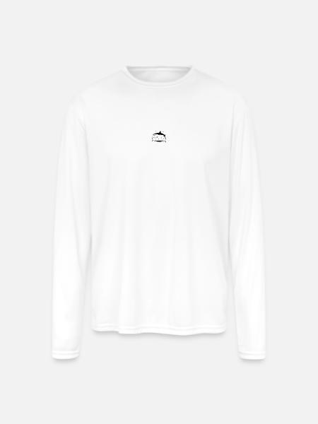 Monochrome Minimal Block - Men's Moisture Wicking Performance Long Sleeve T-Shirt - white