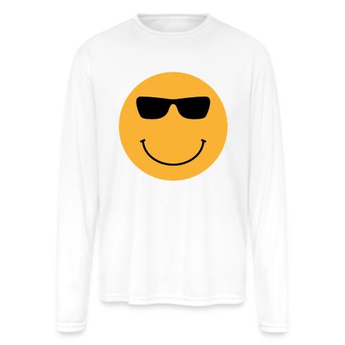Orange Face with Sunglasses - Men's Moisture Wicking Performance Long Sleeve T-Shirt