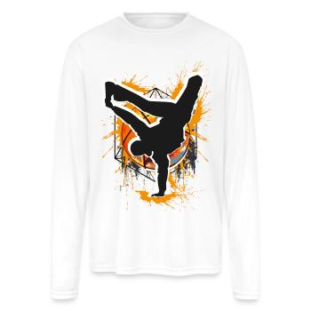 Break Dance - Breakdancer & Breakdancing - BBoy - Men's Moisture Wicking Performance Long Sleeve T-Shirt - white - Front