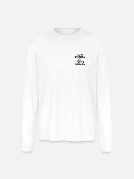 Low Energy Human Illustration - Men's Moisture Wicking Performance Long Sleeve T-Shirt - white