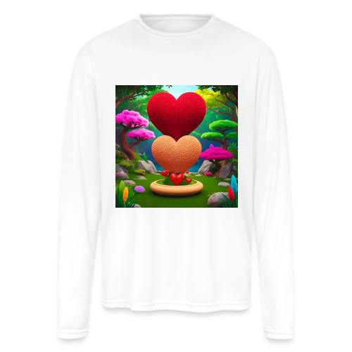 Double Heart, fantasy, nature and fantasy - Men's Moisture Wicking Performance Long Sleeve T-Shirt