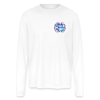 Interlocking Ring Mosaic - Men's Moisture Wicking Performance Long Sleeve T-Shirt - white - Front