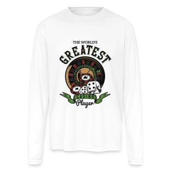 Casino Player Greatest Funny - Men's Moisture Wicking Performance Long Sleeve T-Shirt - white - Front