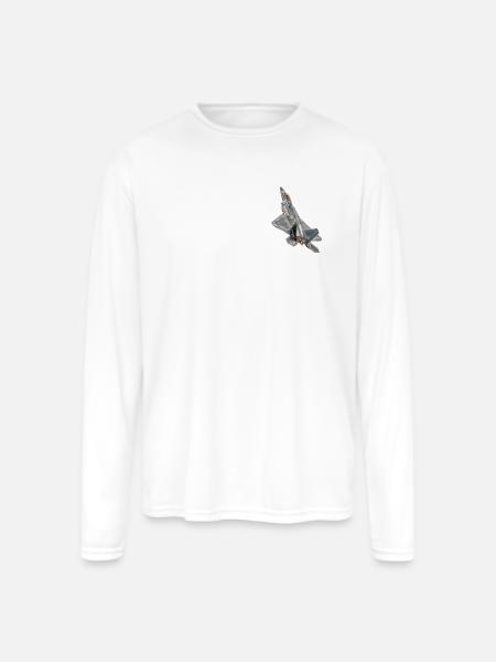 F22-Raptor - Men's Moisture Wicking Performance Long Sleeve T-Shirt - white