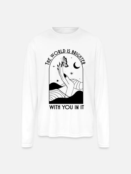 Moonlit Silhouette - Men's Moisture Wicking Performance Long Sleeve T-Shirt - white