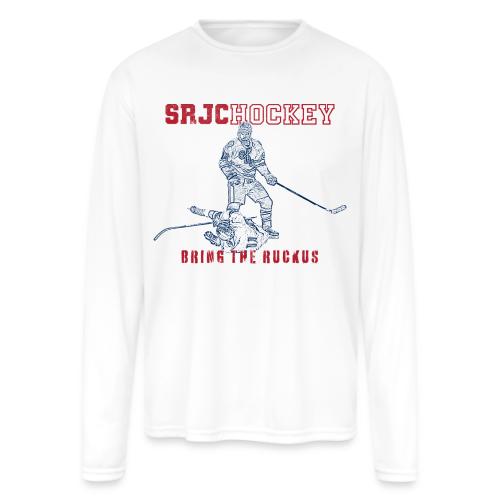 SRJC Hockey - Bring the Ruck (red/navy) - Men's Moisture Wicking Performance Long Sleeve T-Shirt