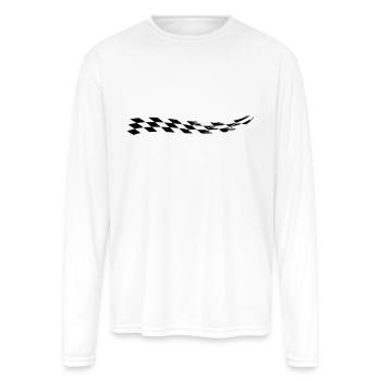 Checkered Flag - Men's Moisture Wicking Performance Long Sleeve T-Shirt - white - Front