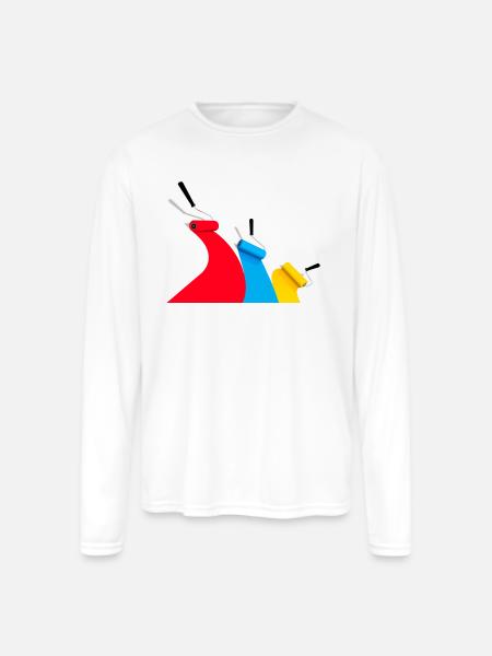 paint rollers - Men's Moisture Wicking Performance Long Sleeve T-Shirt - white