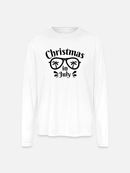 Christmas in July - Men's Moisture Wicking Performance Long Sleeve T-Shirt - white