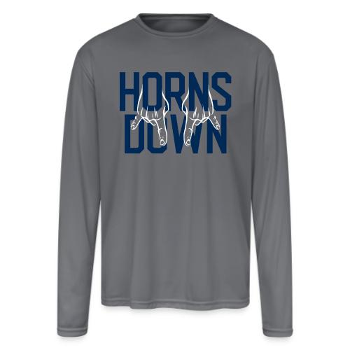 Horns Down (On Gold) - Men's Moisture Wicking Performance Long Sleeve T-Shirt