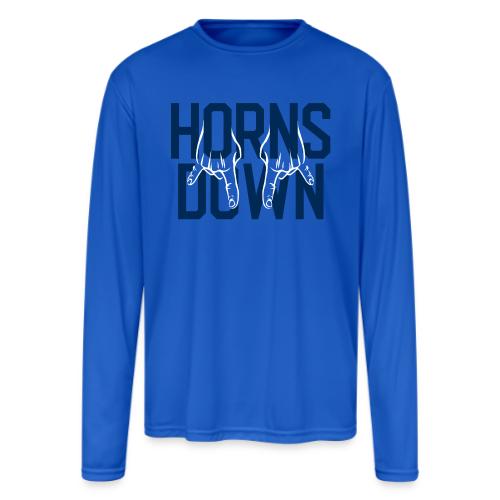 Horns Down (On Gold) - Men's Moisture Wicking Performance Long Sleeve T-Shirt