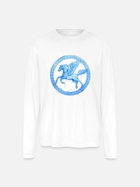 Pegasus - Men's Moisture Wicking Performance Long Sleeve T-Shirt - white