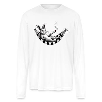 Checker Chill Bunny - Men's Moisture Wicking Performance Long Sleeve T-Shirt - white - Front