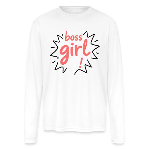 Boss Girl Bold Feminist Statement - Men's Moisture Wicking Performance Long Sleeve T-Shirt