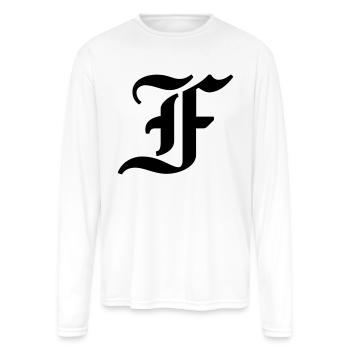 Olde English F - Men's Moisture Wicking Performance Long Sleeve T-Shirt - white - Front