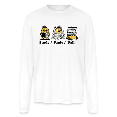 Funny Student Study Panic Fail Back To School - Men's Moisture Wicking Performance Long Sleeve T-Shirt