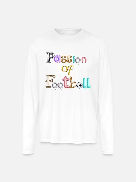 Passion of football - Men's Moisture Wicking Performance Long Sleeve T-Shirt - white