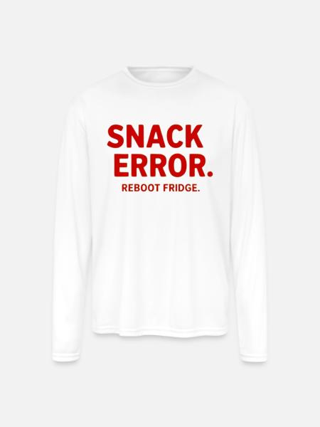 Snack Error - Men's Moisture Wicking Performance Long Sleeve T-Shirt - white