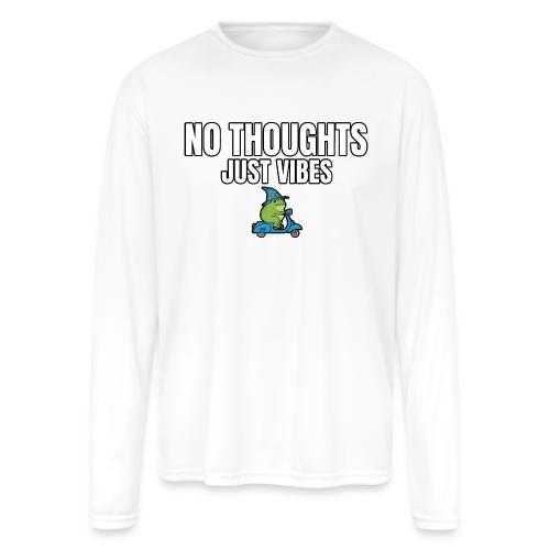No Thoughts Just Vibes Funny Frog Shirt - Men's Moisture Wicking Performance Long Sleeve T-Shirt