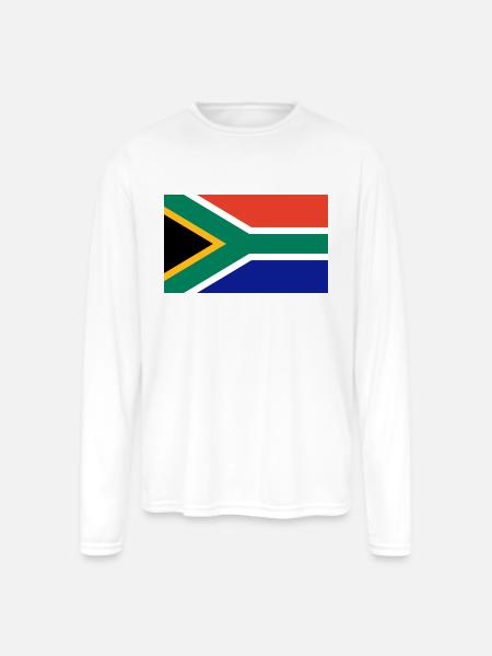 South Africa - Men's Moisture Wicking Performance Long Sleeve T-Shirt - white