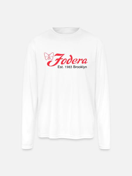 fodera_bass_guitar_logo_black - Men's Moisture Wicking Performance Long Sleeve T-Shirt - white