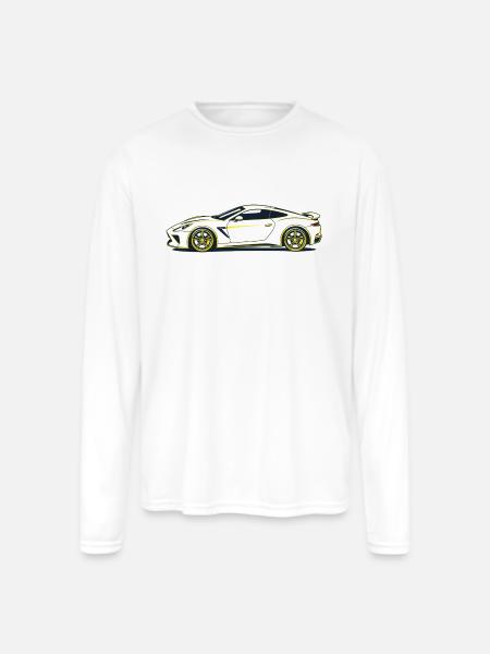 Starburst Velocity Racer - Men's Moisture Wicking Performance Long Sleeve T-Shirt - white