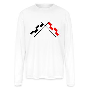 Checkered Flags - Men's Moisture Wicking Performance Long Sleeve T-Shirt - white - Front