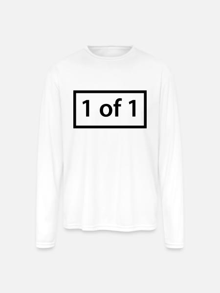 =1of1=(1) - Men's Moisture Wicking Performance Long Sleeve T-Shirt - white