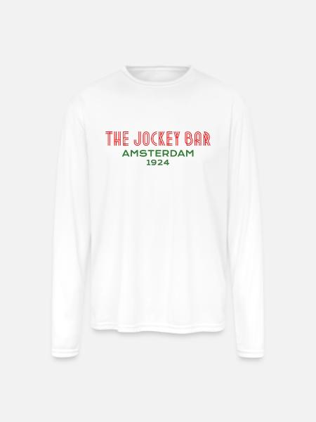The Jockey Bar, Amsterdam - Men's Moisture Wicking Performance Long Sleeve T-Shirt - white