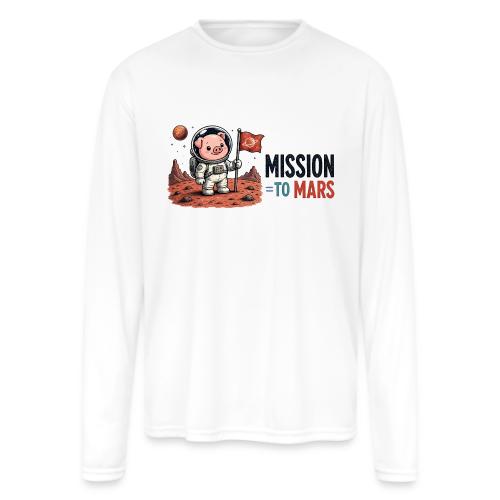 Mission To Mars Space Pig - Men's Moisture Wicking Performance Long Sleeve T-Shirt