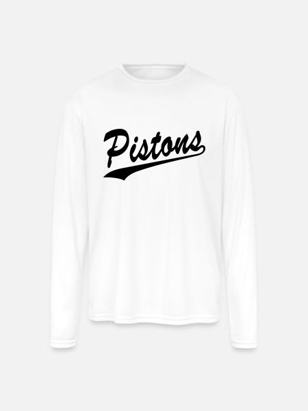 Pistons - Men's Moisture Wicking Performance Long Sleeve T-Shirt - white