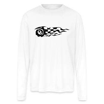 racing checkered flag - Men's Moisture Wicking Performance Long Sleeve T-Shirt - white - Front