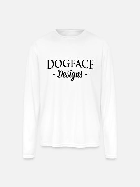 dogface-sleeve-dark - Men's Moisture Wicking Performance Long Sleeve T-Shirt - white