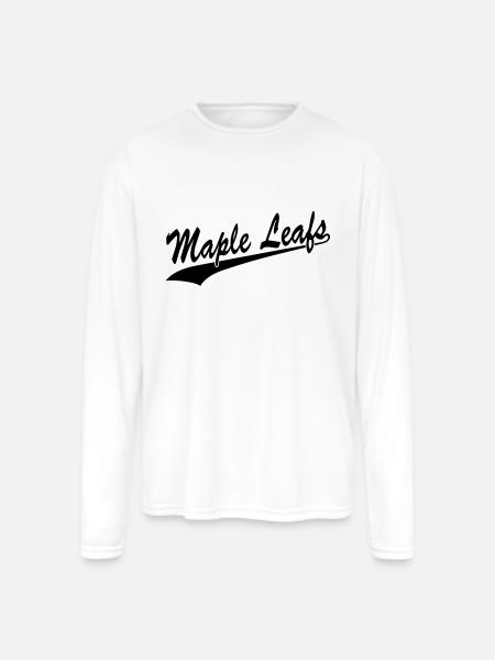 Maple Leafs - Men's Moisture Wicking Performance Long Sleeve T-Shirt - white