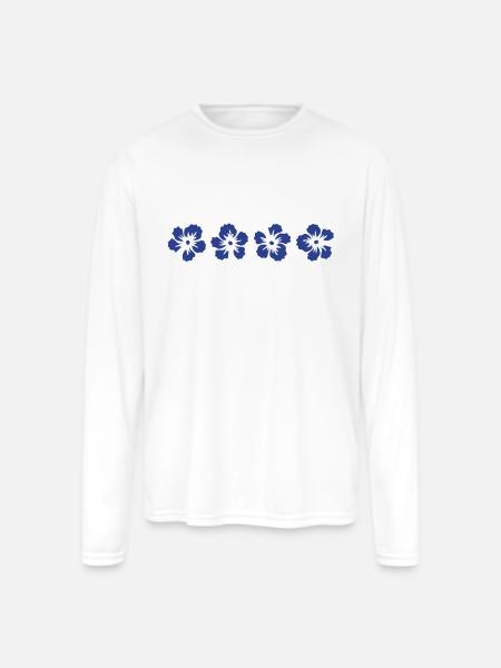 hawaii hibiscus flower - Men's Moisture Wicking Performance Long Sleeve T-Shirt - white