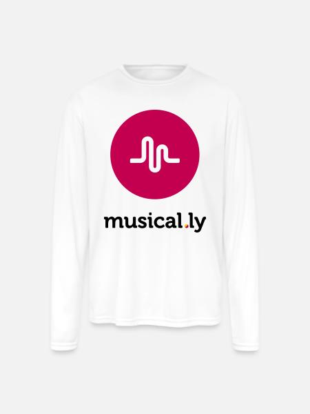 Musical.ly Logo - Men's Moisture Wicking Performance Long Sleeve T-Shirt - white