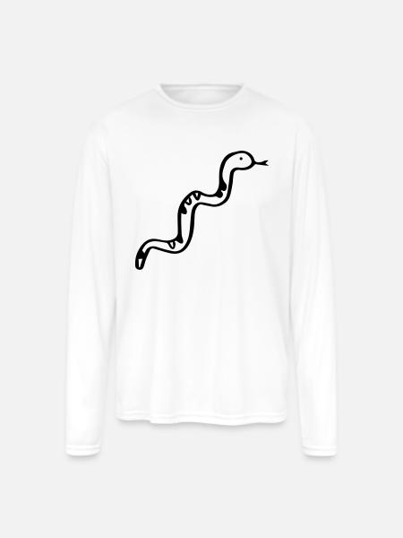 Snake - Poison - Men's Moisture Wicking Performance Long Sleeve T-Shirt - white